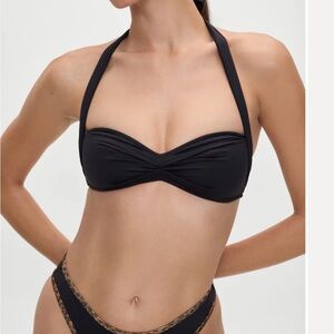 Frankie's Bikinis Black Elegant Bandeau Bikini